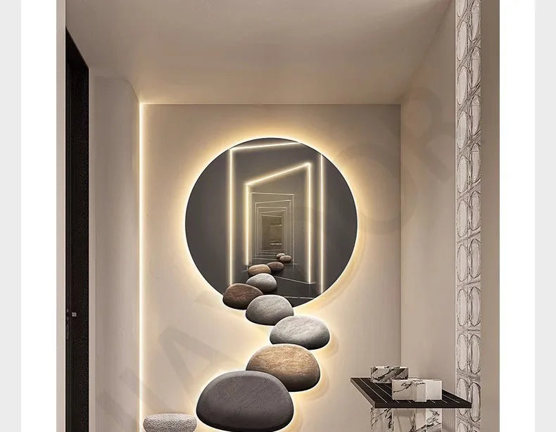 Decoration Painting Of The Entrance Hall Modern Light Luxury Hanging Painting Wall Lamps Extending Mural LED Lights Painting