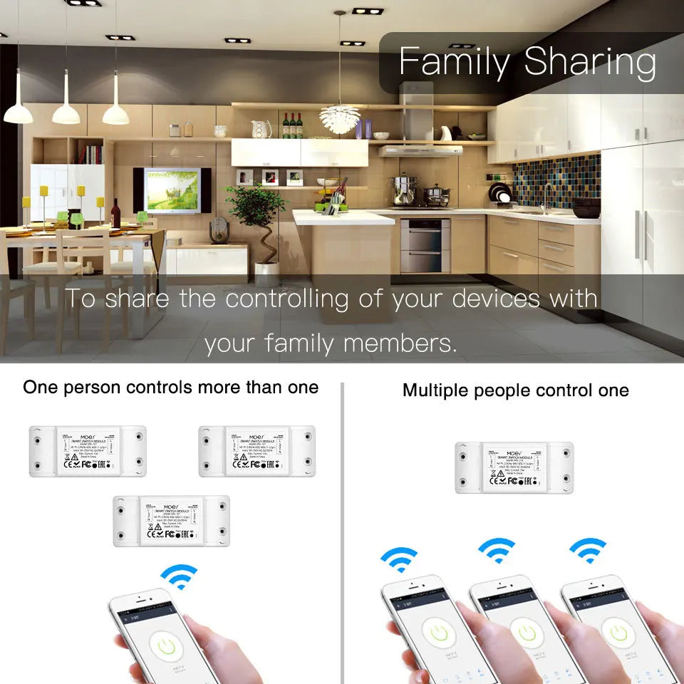 WIFI Tuya Smart Home Mini Circuit Breaker Wall Switch On/off APP Remote Control Timing Alexa Voice 16A 1Gang Switch Module