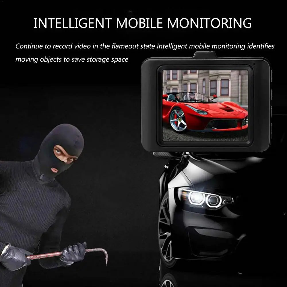 Car Dash Cam 1080P Full HD Driving Recorder Built-in G Sensor 2 Inch Screen Night Vision Wide Angle 24H Parking Mode Camera