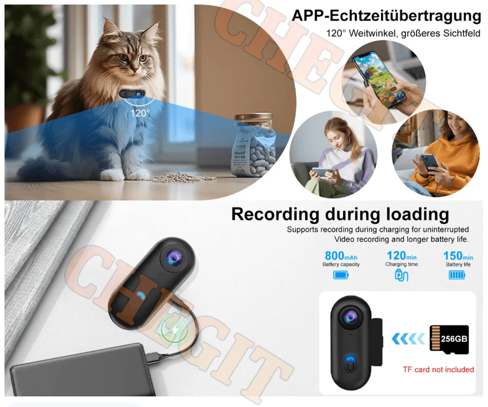 4K HD Motorcycle Mini Recorder Finger WIFI Action Camera Lightweight POV Motorcycle Road Sport Cam Bicycle Vlog Pet Body Camera