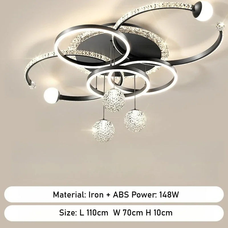 Modern LED Ceiling Light for Living Room Decor Pendant Light Interior Decoration Ceiling Luxury Chandelier Restaurant Lamp Villa