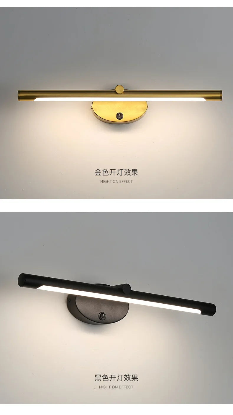 Modern LED Indoor Wall Lamp Bathroom Mirror Light Minimalism Wall Sconce with Touch Switch Bedroom Bathroom Bath Lighting Lamps