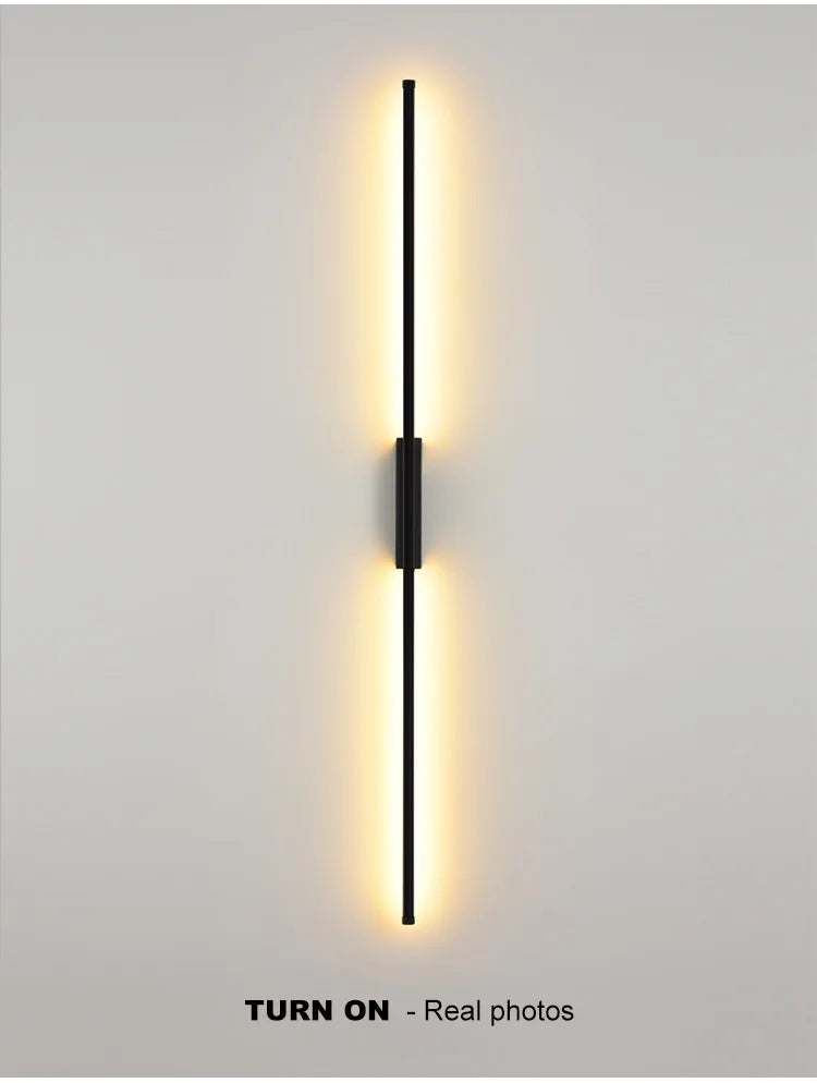 Modern LED Wall Lamp Bedroom Decoration Indoor Fixture Living Minimalist Lines Black Light Sconces Stair Hallway Wall Lights