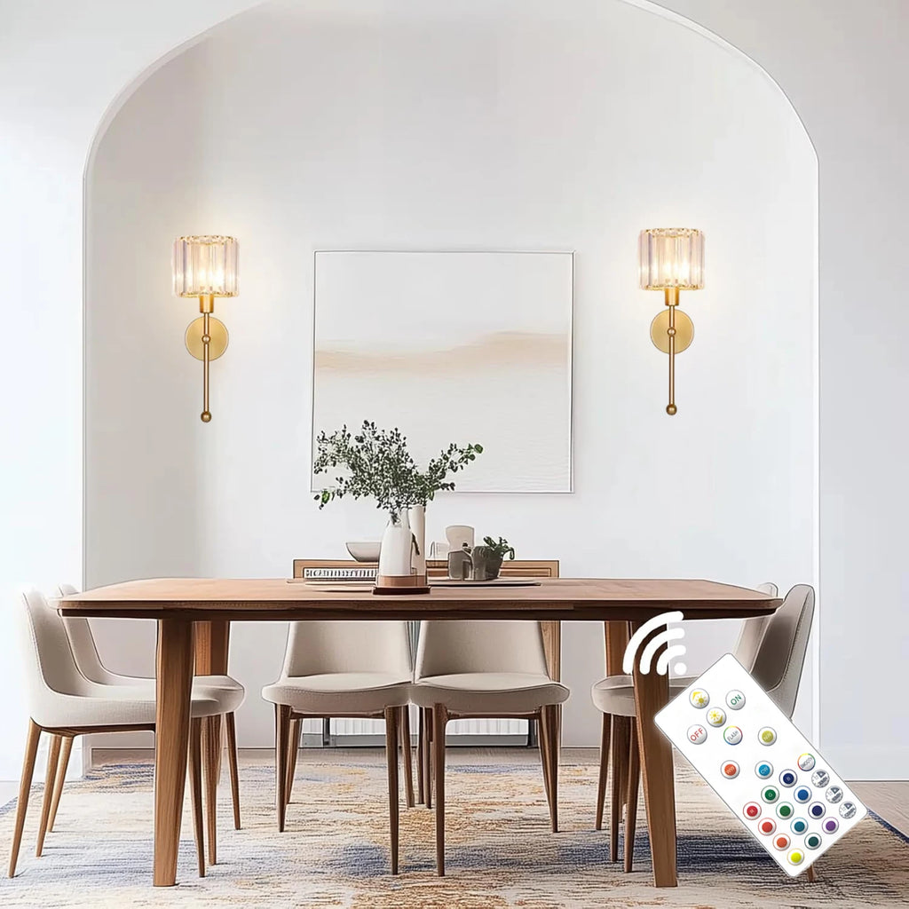 Modern LED wall light luxury transparent crystal wall light, no wiring and rechargeable, living room corridor lighting fixtures,
