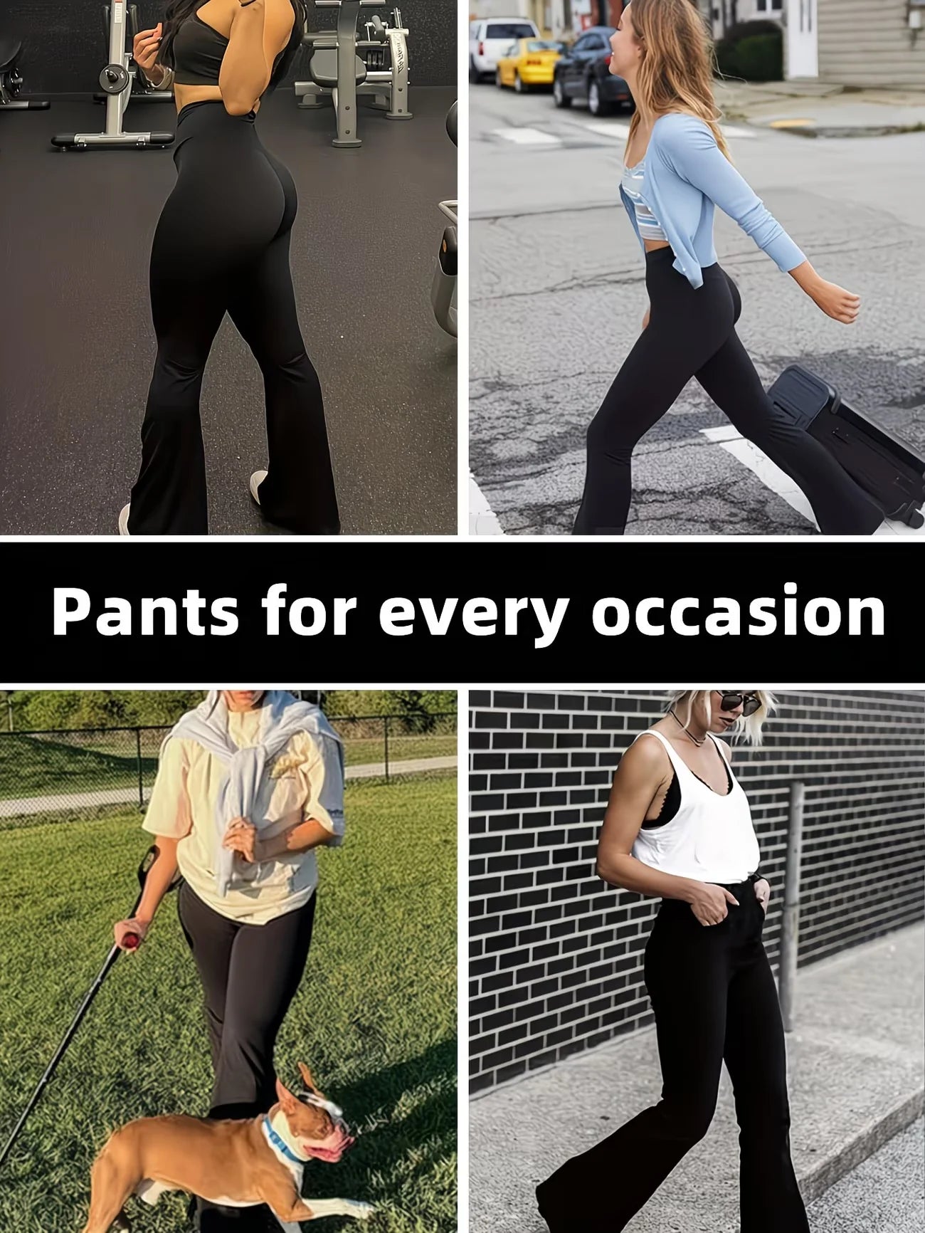 Women High Waist Pilates Flared Fitness Pants Peach Hip Lifting Nude Feeling Tight Flared Trouser All Season Gym Yoga Sweatpants