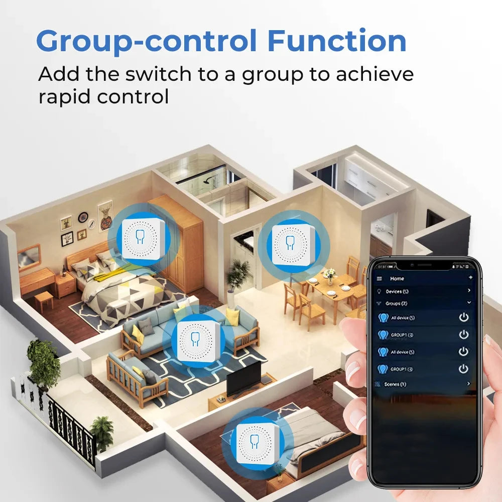 Smart WiFi/Zigbee 3.0 Switch 16A 20A Module Relay Breaker 2-way Control Work with Tuya Smart Life APP Alexa Home Assistant