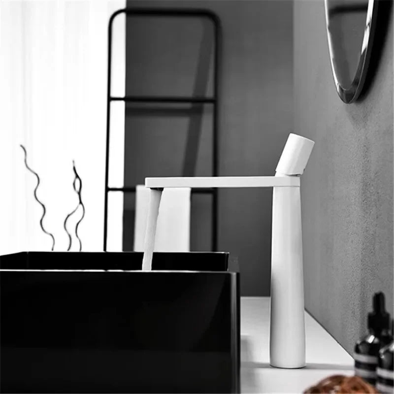 Black Bathroom Faucet Gray Basin Faucets Hot & Cold Bathroom Sink Faucet Deck Mounted Lavotory Faucet  Mixer Water Tap SS 304