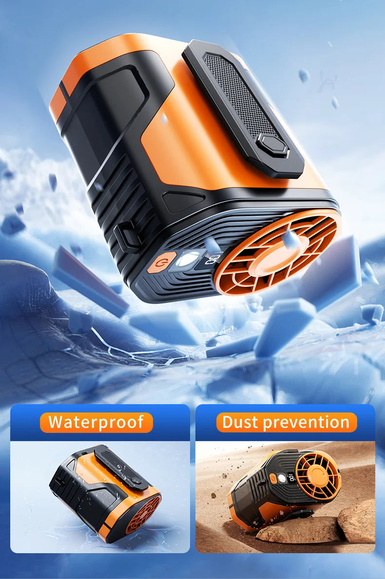 Wearable Waist-hanging Fan Portable Waist-clip Outdoor Construction Site Night Light Fan to Cool Down USB Mini Neck-hanging Fan
