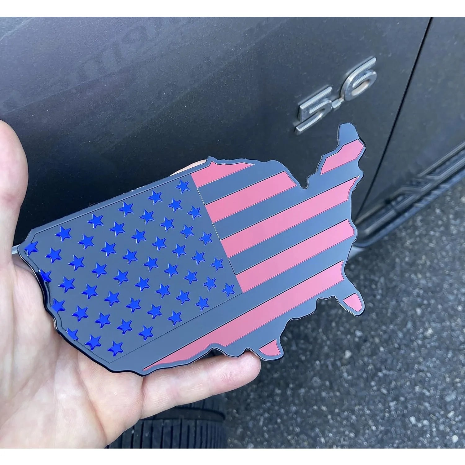 USA Black Flag Map Auto Fender Emblem for Cars Trucks Laptop Wall  7"x4"