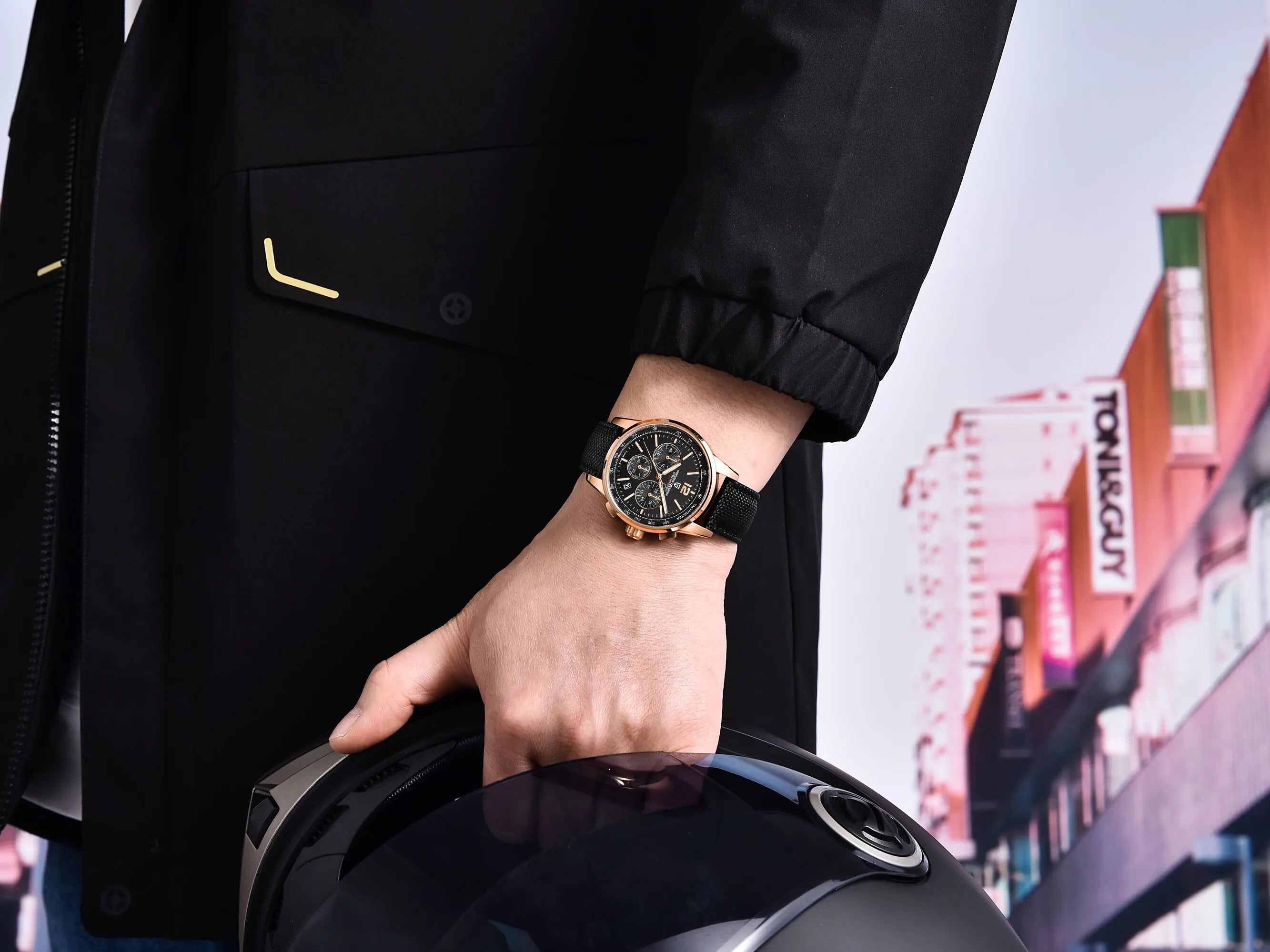 PAGANI DESIGN Men Quartz Watch Modern Light Simple Fashion Pioneer Stainless Steel Tachymeter Waterproof Calendar Luminous Watch