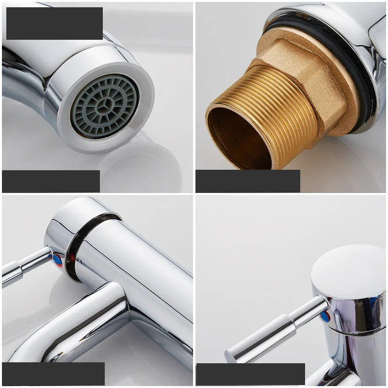 Black Basin Faucet Stainless Steel Paint Faucet Bathroom Single Handle Basin Faucets Blacked Single Hole Hot Cold Mixer Tap