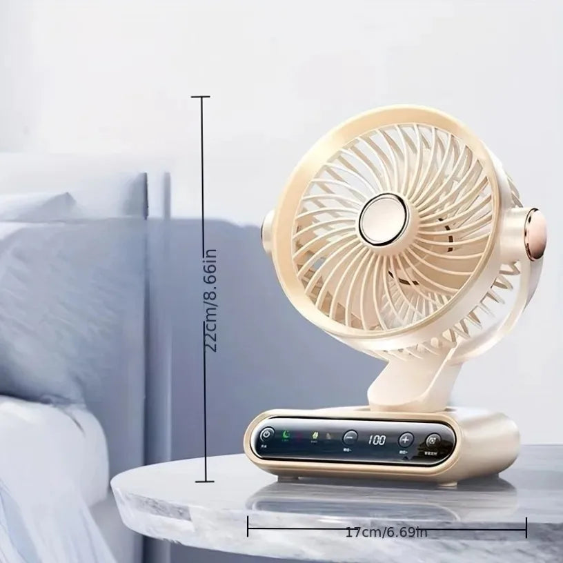 Air Circulation Fan Desktop Portable Rechargeable Fan AI Smart 100 Speed Stepless Quiet Brushless Motor Type-C Baby Sleep Wind
