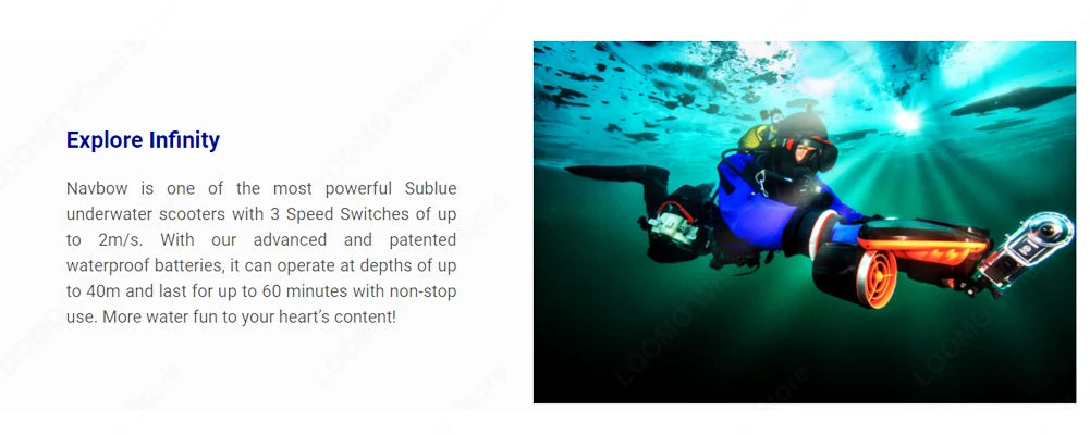 G Camolech Sublue Navbow Smart Electric Underwater Scooter for Diving Snorkeling in the Water Hand-held Diving Equipment
