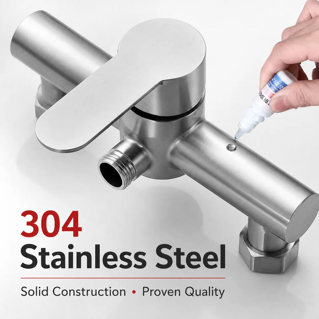 Stainless Steel Concealed Shower Mixer Valve Wall Mount Hot Cold Water Mixing Tap for Bathroom