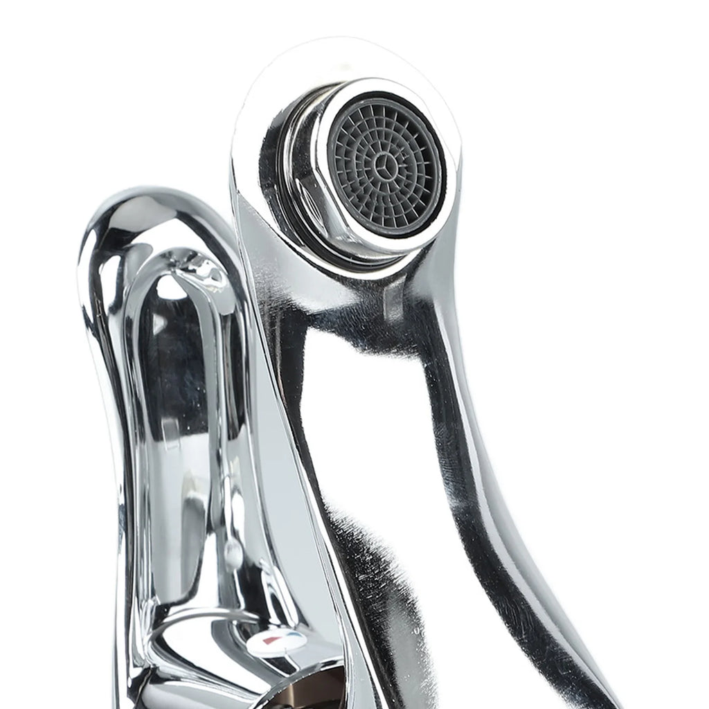 2 Hole Bathroom Sink Faucet Bathroom Sink Faucet Zinc Alloy 2 Hole Single Handle Hot and Cold Water Mixer Tap for Home Hotel