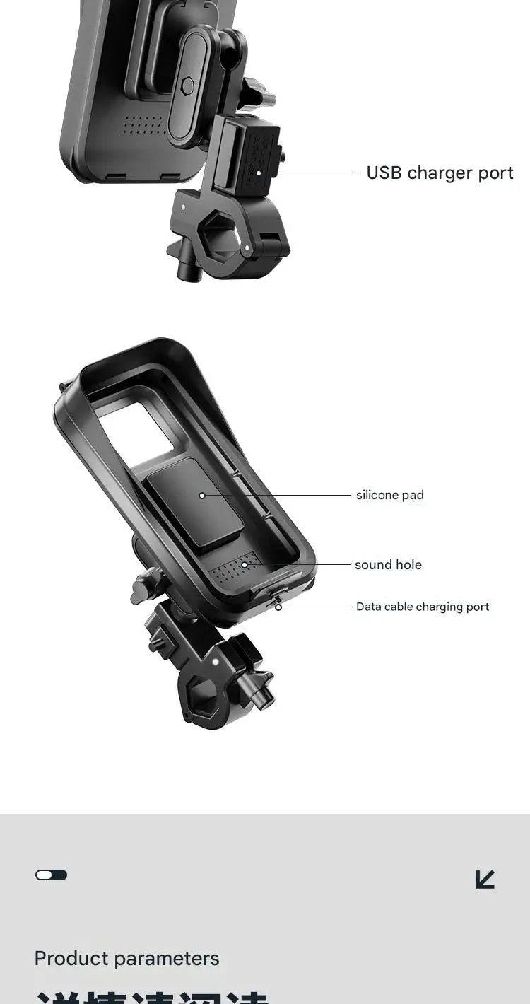 Three Proof Car Phone Holder Waterproof Dustproof Anti-Fall for Motorcycles Electric Bikes Bicycles - Secure Mounting