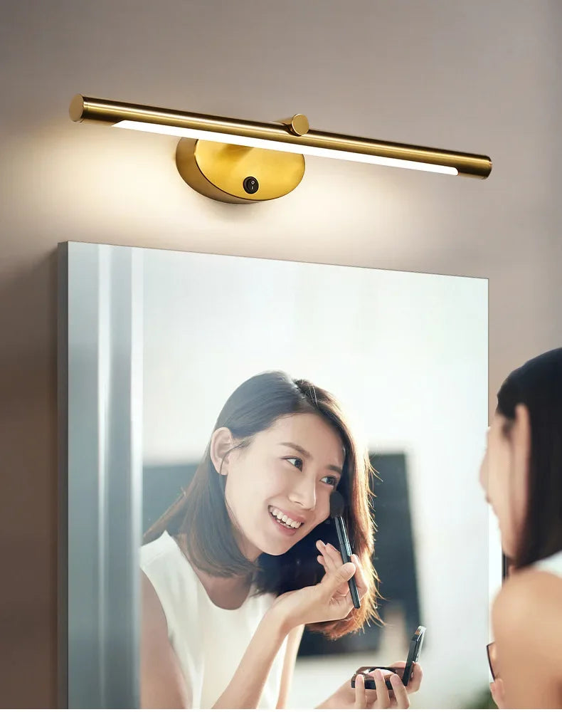 Modern LED Indoor Wall Lamp Bathroom Mirror Light Minimalism Wall Sconce with Touch Switch Bedroom Bathroom Bath Lighting Lamps