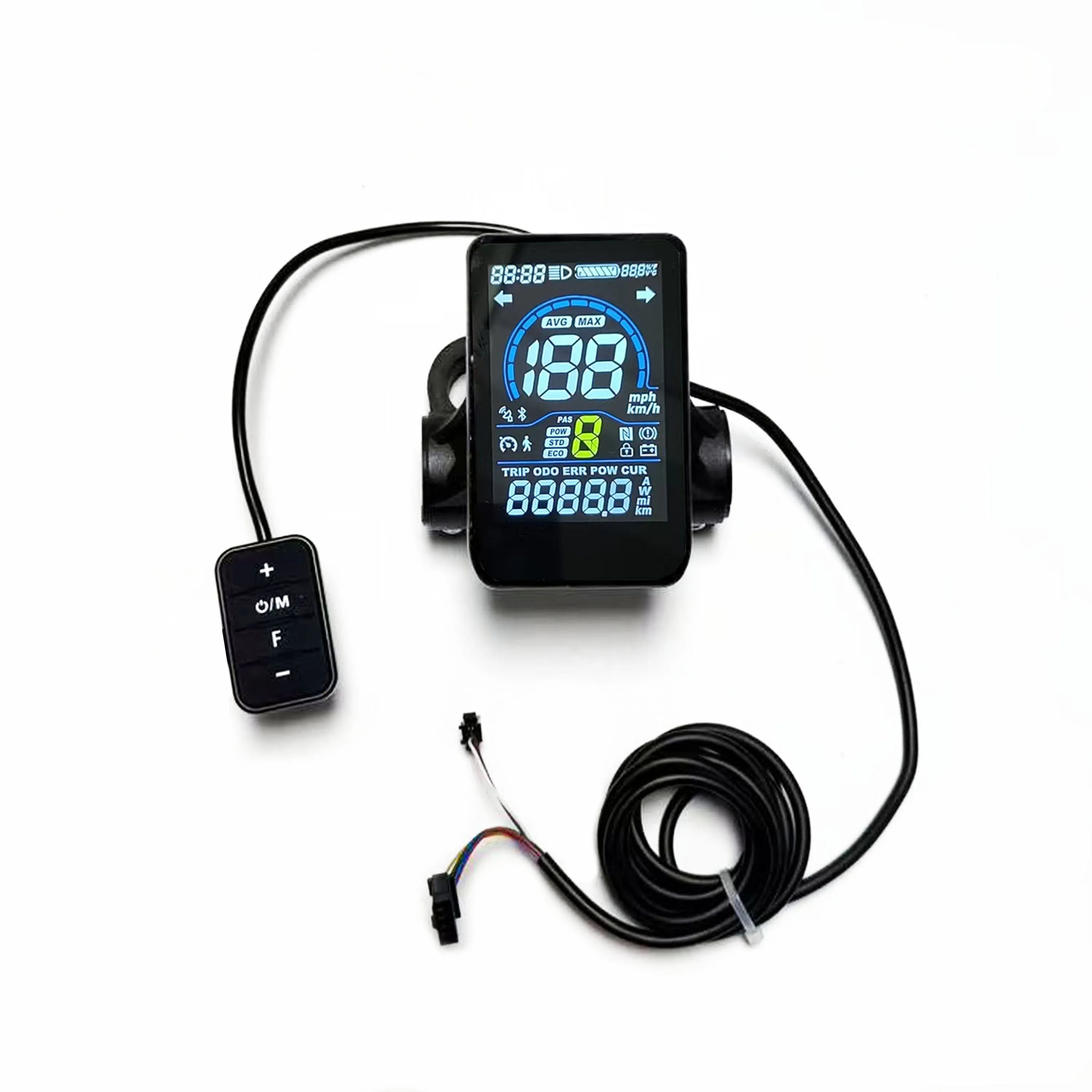 E-Scooter Brushless Motor Controller 9 MOSFET 24V 36V 48V 350W 500W 25A-30A With UART No.2 LCD Display, PAS,Throttle for E-Bike