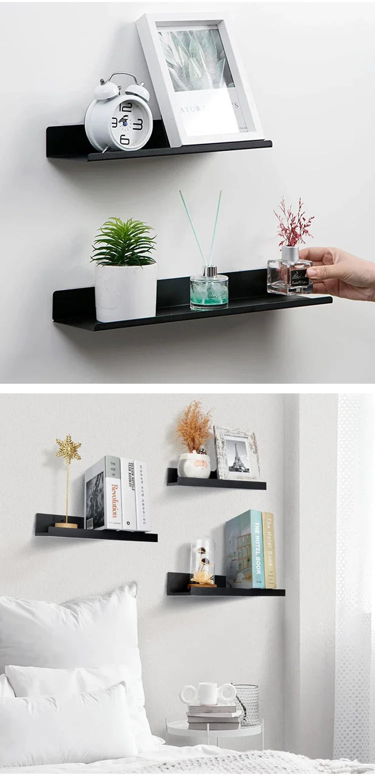 Floating Bathroom Shelves Without Drilling Storage Wall Rack Home Organizer Ledge Hardwares Cabinet Kitchen Toilet Accessories