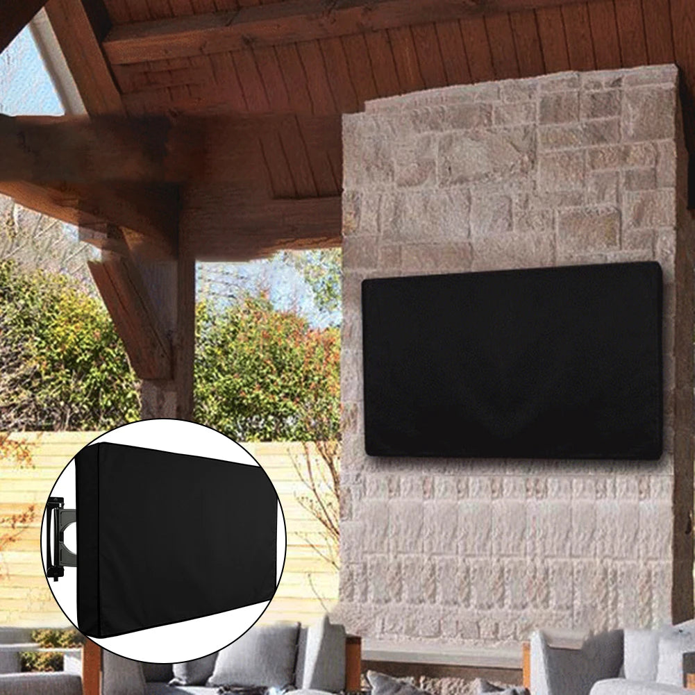 1pc Outdoor TV Cover 22-75Inc 210D Oxford Weatherproof Waterproof TV Screen For Outside TV Enclosure Moving TV Display Protector