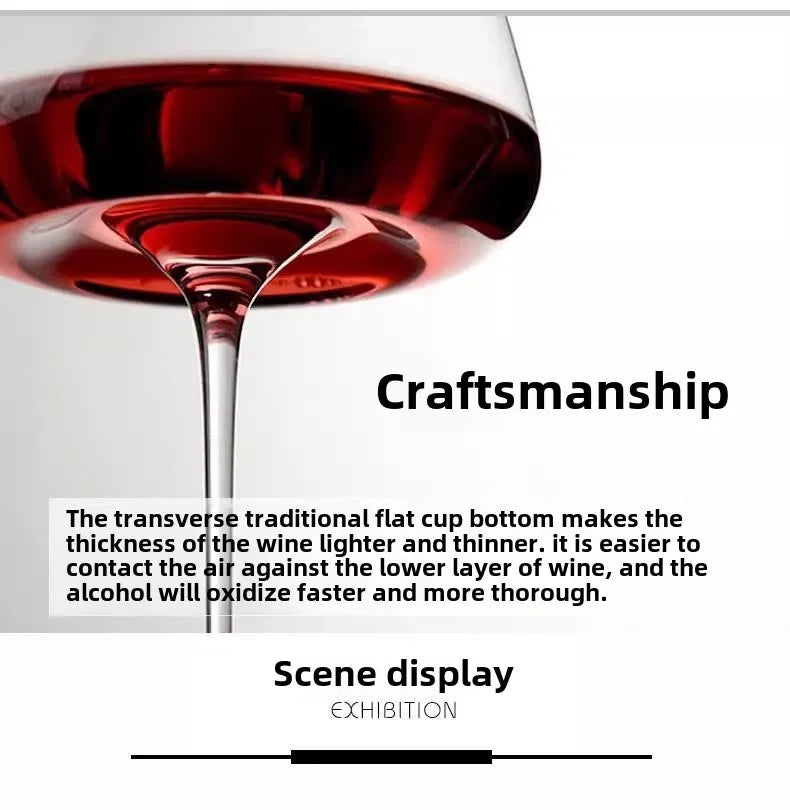 720ml Crystal Burgundy Wine Glasses Set Modern Fluted Design Dishwasher Safe for Red Wine Tasting Home Bar Decor Gift