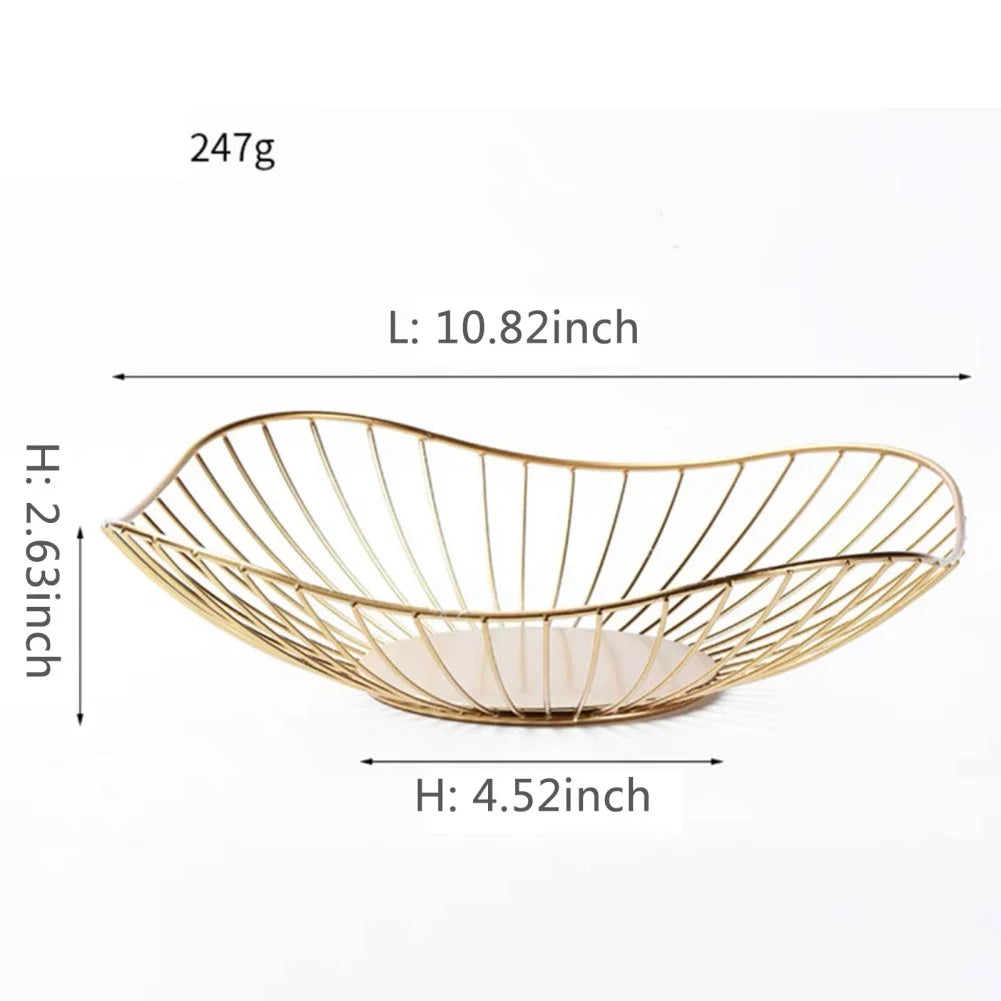 Metal Fruit Basket Simple Fruit Basin Multi-Size Iron Snack Bread Vegetable Storage Bowls Kitchen Eggs Dessert Holder Organizer