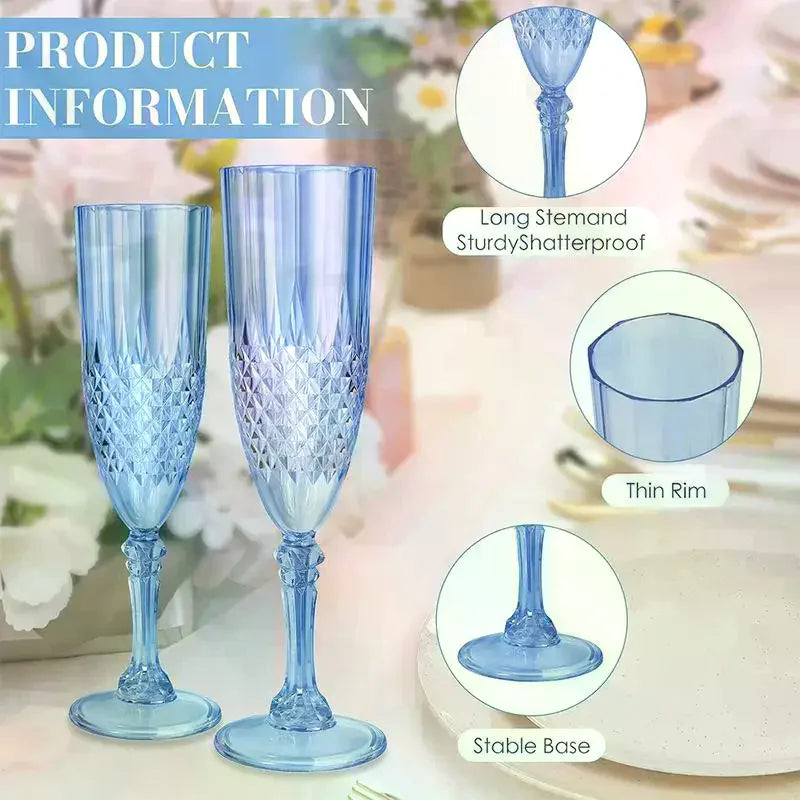 1 Pcs Champagne Goblet High Legged Wine Glasses Cocktail Red Wine Brandy Glasses Drinkware Party Bar Wedding Gift Transparent