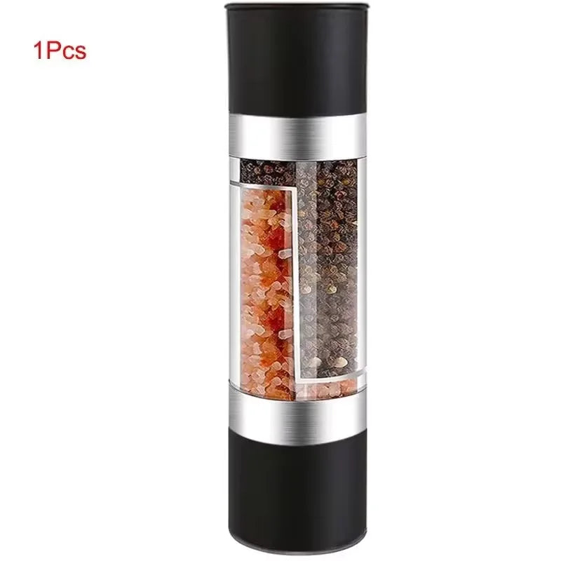 Double Head Pepper Grinder Stainless Steel Spice Bottle Pepper Mill Manual Spice Grinder Mill Household Kitchen Gadgets
