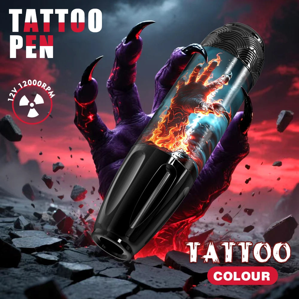 Goldplume Brand New Tattoo Gun Set, Rotary Tattoo Kit, Includes Power Supply, Cartridge Tattoo Needles, Suitable for Beginners and Professional Tattoo Artists