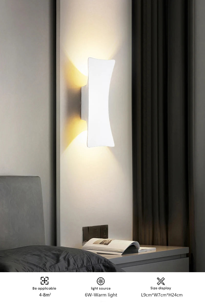 LED Wall Lamp Indoor and Outdoor IP65 Waterproof White/black Modern Minimalist Aluminum Home Light Porch Garden Light AC85-265V