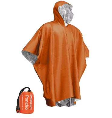 Emergency Rain Poncho Thermal Blanket Poncho Weather Proof Outdoor Survival Camping Gear Survival Gadgets