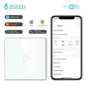 BSEED WIFI Touch Switches 1/2/3/4Gang Smart Light Switches Wall Stair Switches Tuya Control Smart Life APP Multi-Control Neutral