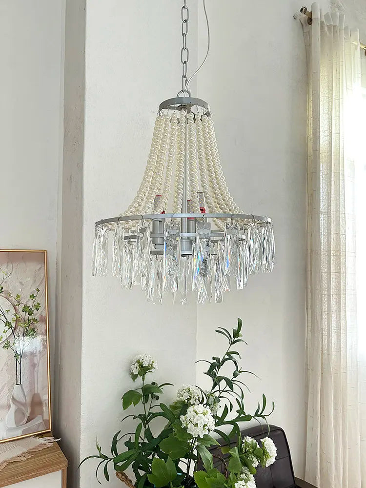 Modern Circular Led Pendant Light For Home Decoration Living Room Foyer Front Staircase Bedroom Crystal Pearl Lighting Fixtures