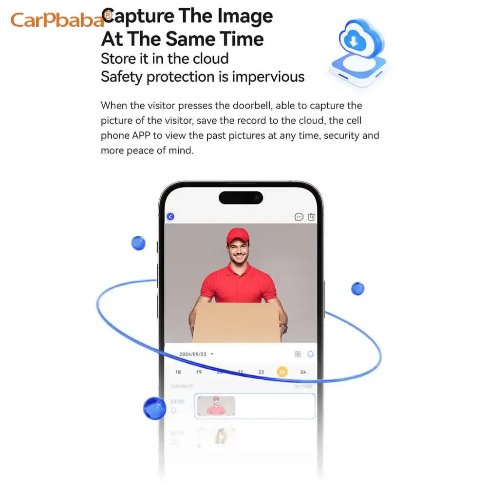 Smart Doorbell Camera Visual Security Doorbell Audio Video Intercom With Camera Wireless Self-Adhesive Night Vision App Control