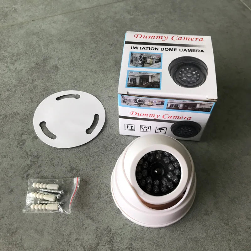 New Red Flashing LED Light Black/White Dummy Conch Camera Home Office Surveillance Security System Fake CCTV Security Camera