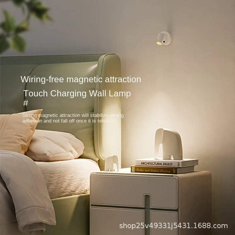 Adjustable Wall Light with Remote Control USB Rechargeable Bedside Reading Wall Lamp COB Touch Control Warm Light for Bedroom