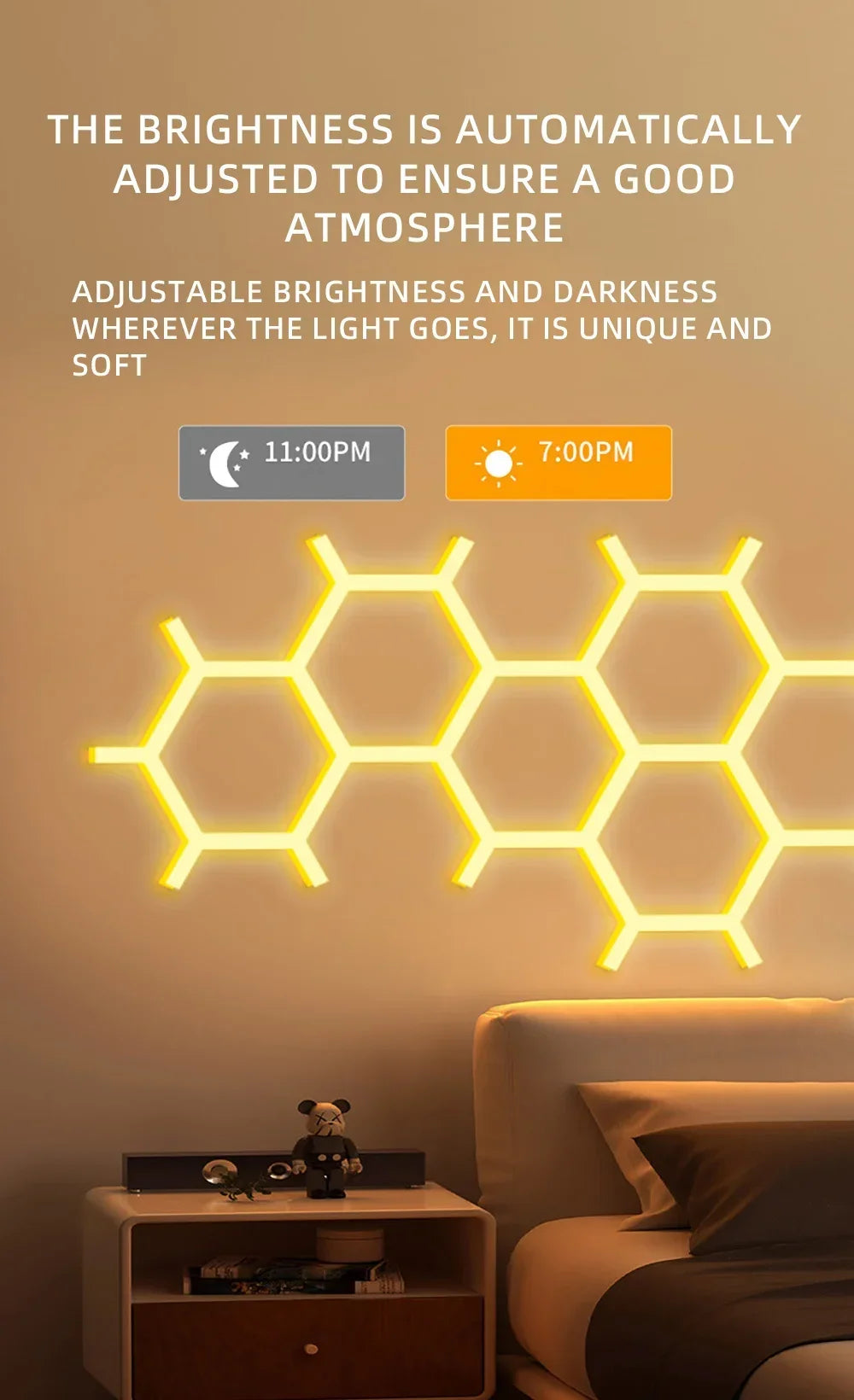 WIFI APP Smart Lamp Tuya Music Rhythm Control Splicing Ambient Quantum Lights LED Night Light for Game Room Bedroom Decoration