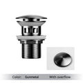 Bathroom Basin Gunmetal Pop-Up Drain Waste Stopper Sink Accessories Solid Support Round Bathtub Brass Flush Drain