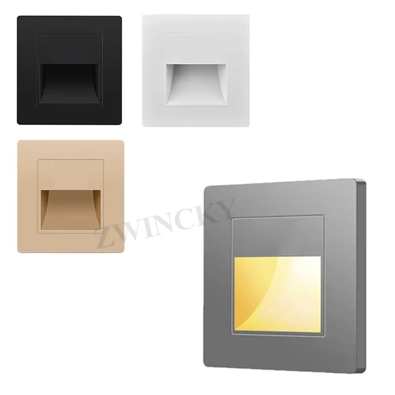LED Wall Light Switch Control Recessed Stair Light AC180-220V Step Light Corridor Lighting Indoor Wall Light