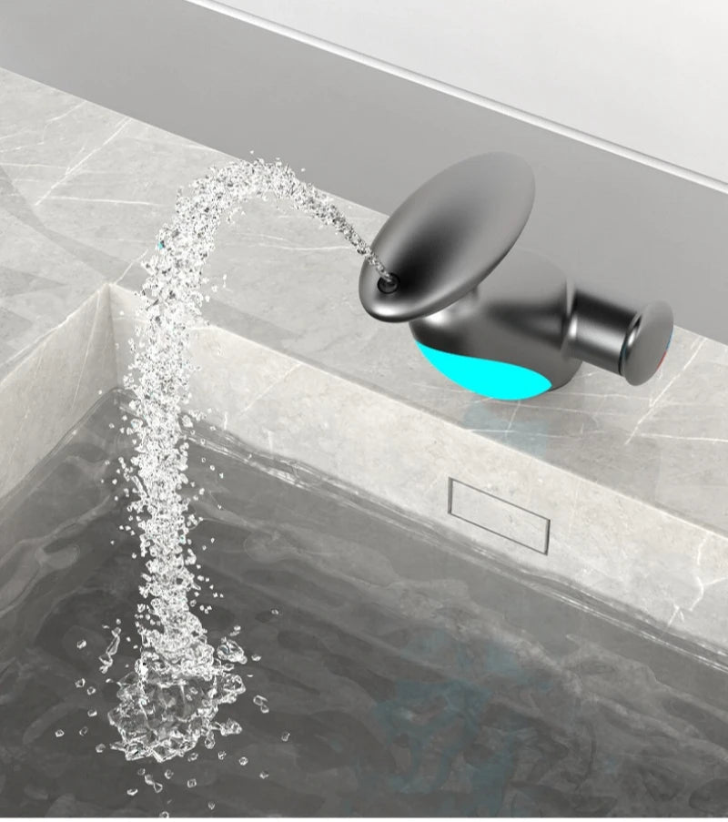 Modern Basin Faucet with Four Water Flow Options, Hot and Cold Water Mixer, Bathroom Sink Tap Faucet