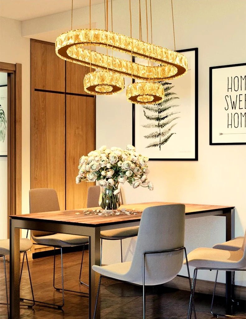 Home Decorationpendant Lights, Luxury Crystal Living Room Chandelier, Dining Room Pendant Lamp, Ceiling Light, Indoor Lighting
