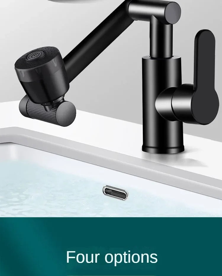 Hot Cold Water Basin Faucet Multifunction Booster Universal Rotating Wash Basin Tap for Bathroom Kitchen Household Mixer Faucet