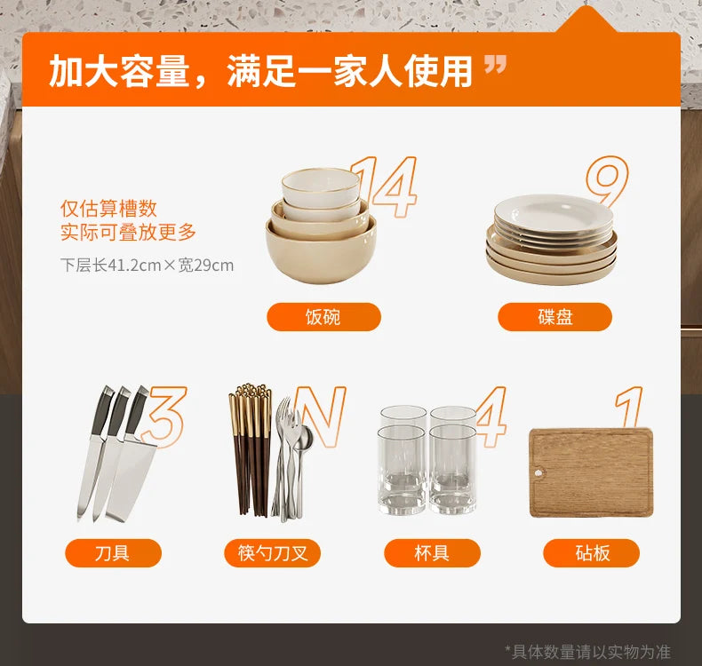 Kitchen Dish Draining Rack, Home Bowl and Plate Organizer, Countertop Storage Shelf, Multifunctional Dishware Organizer
