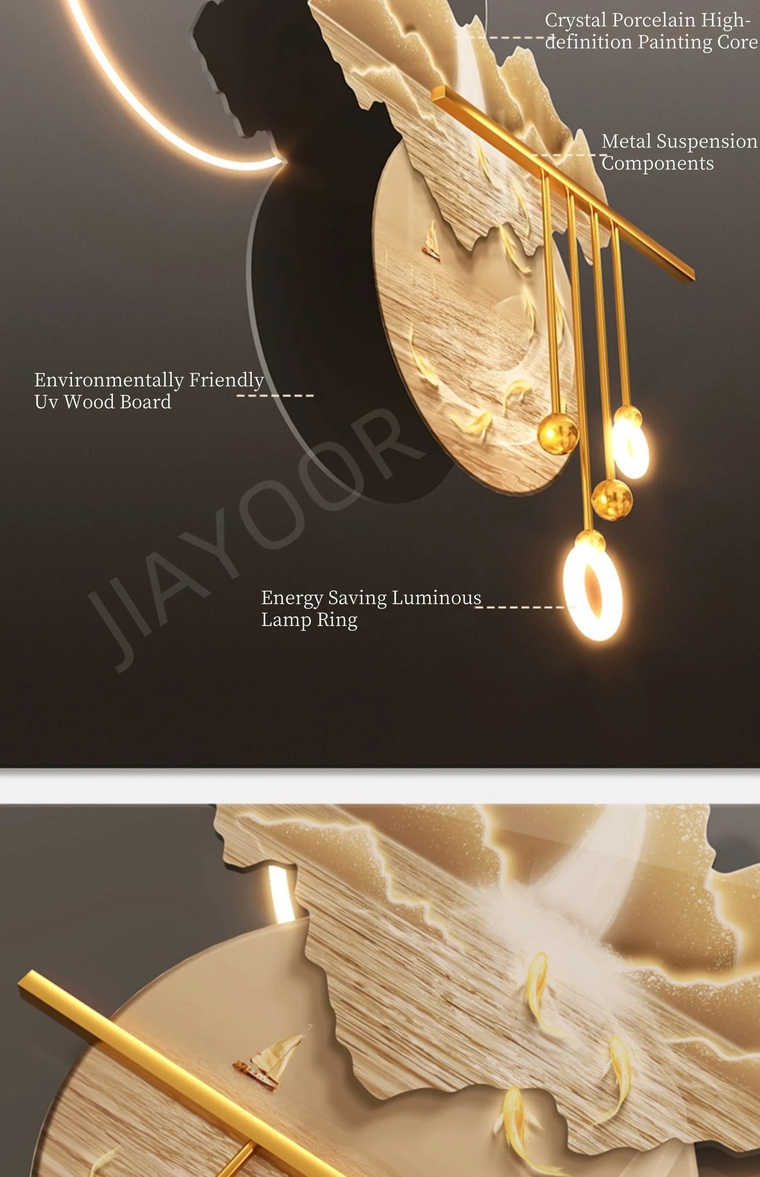 Modern Creative Entrance LED Mural Light For Corridor Living Room Dining Study Hanging Painting Lustre Home Decoration Wall Lamp