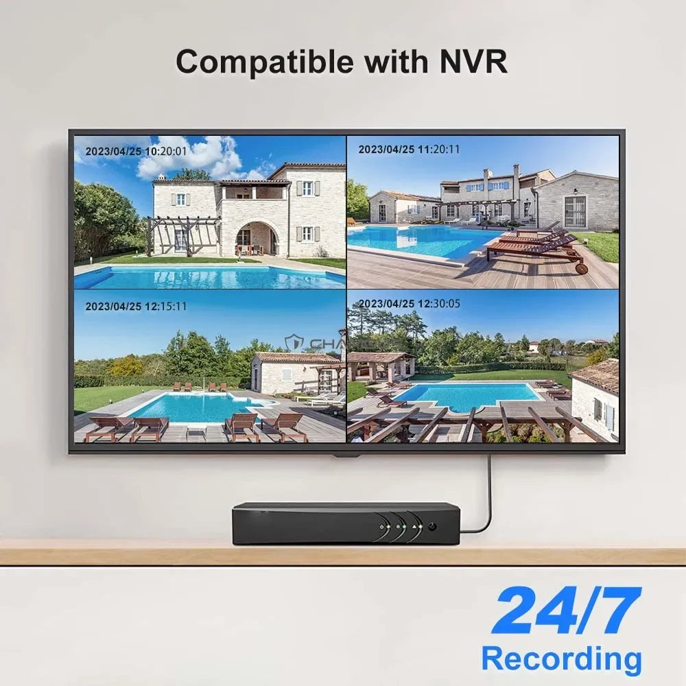 WiFi Surveillance Camera Four Lens Four Screen 8K 16MP IP Camera 8X Optical Zoom Auto Tracking CCTV Alexa ICsee New Security Cam