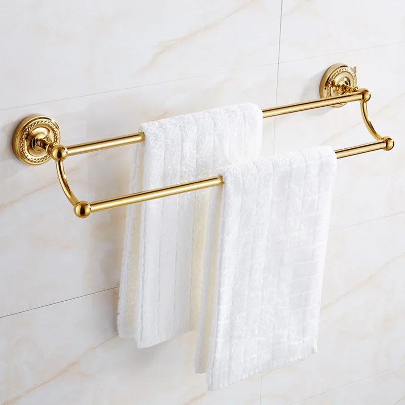 Luxury Gold Brass Bathroom Accessories Set,Robe hook,Paper Holder,Towel Bar,Towel Ring,bathroom sets, Gold Towel Rack,Soap Dish