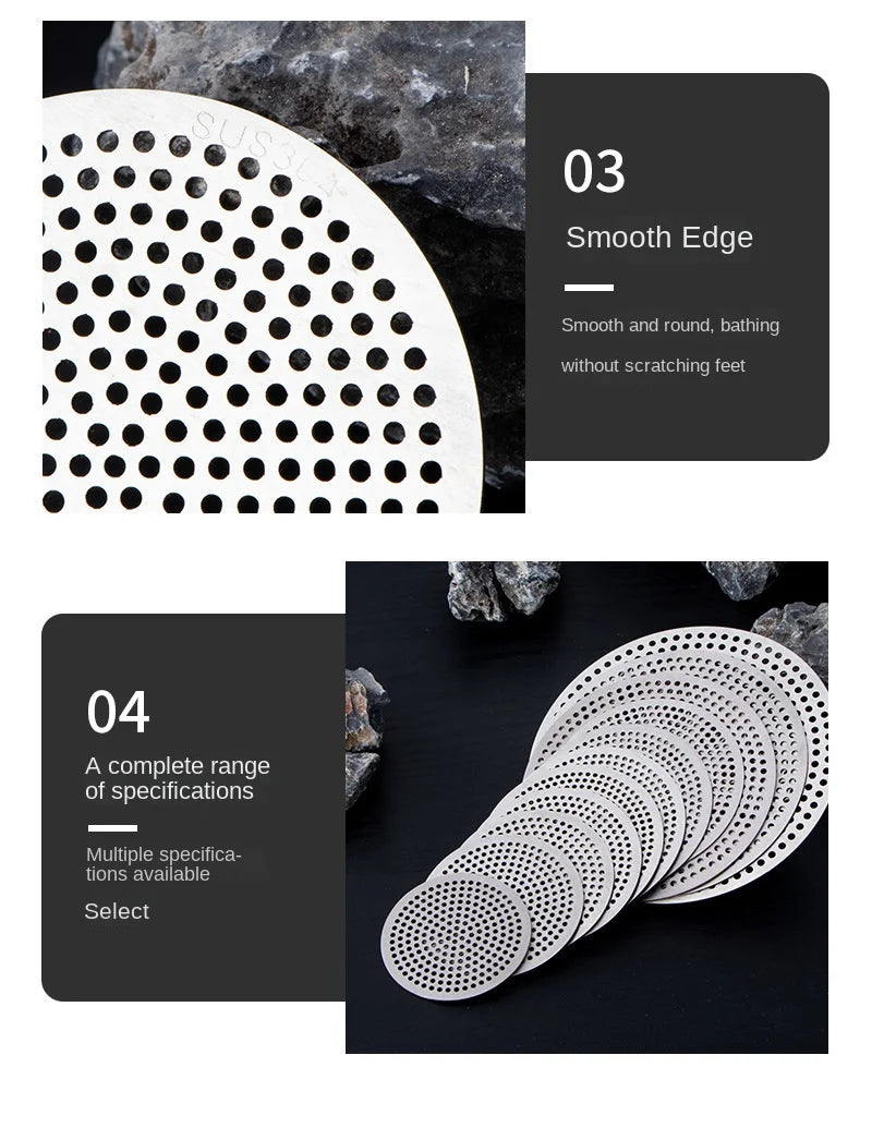 Drain Cover Bathroom Tool 304 Stainless Bathroom Accessories Sink Strainer Drains Cover Floor Drain Pad Hair Filter