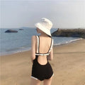 Bikini Sets Women Backless Korean Style New Ins Swimwear Design Trendy Patchwork Elegant Ladies Simple Vacation Sexy Casual Cozy