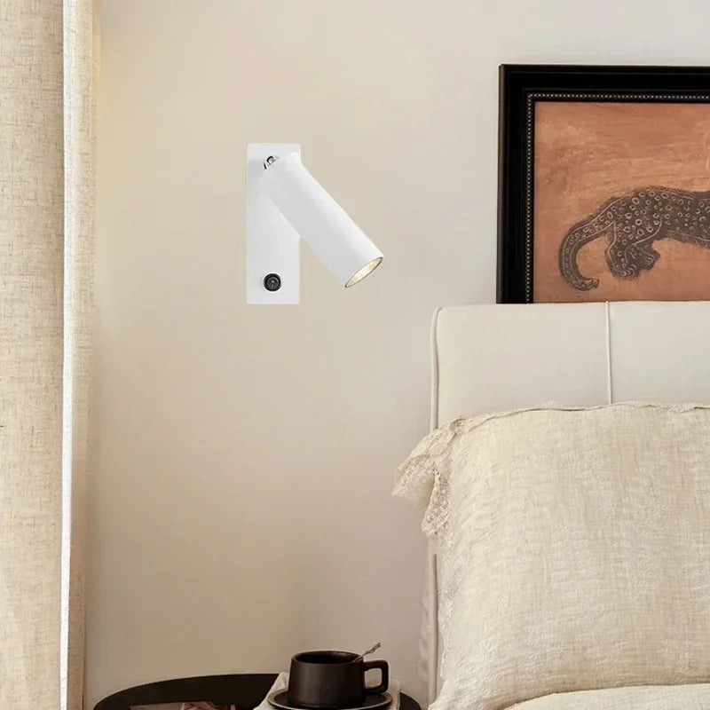 LED Wall Lamp with Switch – 3W Modern Folding Rotatable Sconce for Bedroom, Bedside, Home, and Hotel Reading Lighting