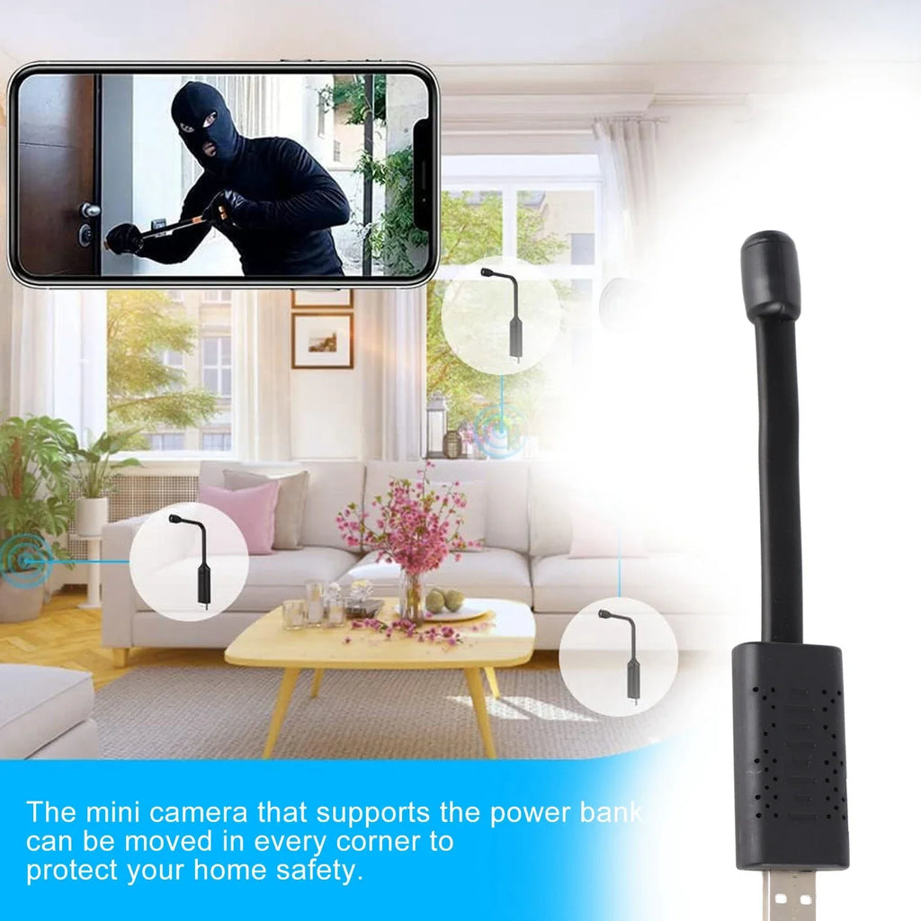USB WiFi Security Camera 1080P HD Wireless Mini Camera with Motion Detection/Night Vision for Home Car Baby Monitor Indoor